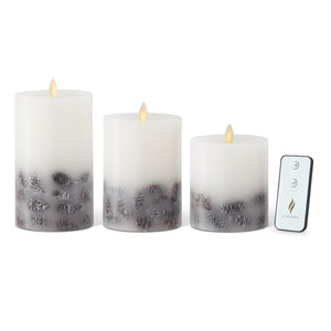 Pinecone Pillar Candle