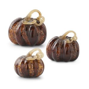 Brown Handblown Pumpkin