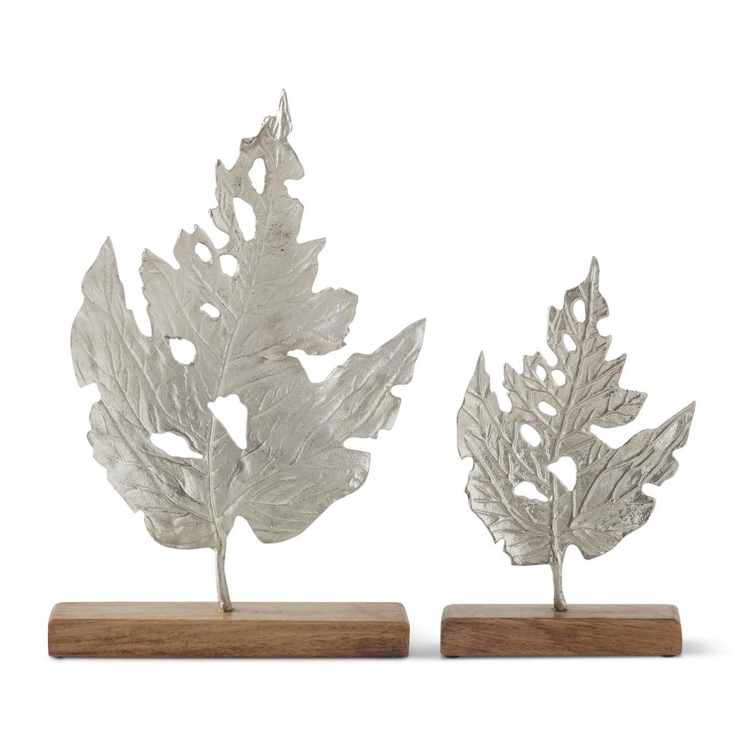 Silver Metal Leaf Sculpture