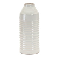 Load image into Gallery viewer, Ivory Ribbed Vase