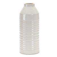 Ivory Ribbed Vase