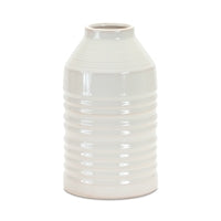 Load image into Gallery viewer, Ivory Ribbed Vase