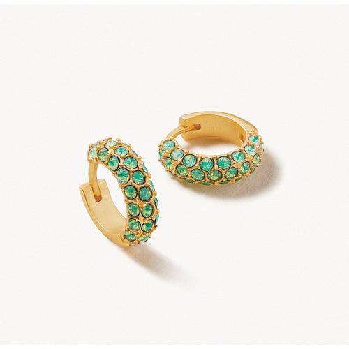 Atlantic Opal Pave Hoop Earring