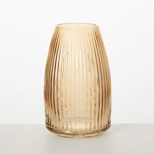 Ribbed Glass Vase