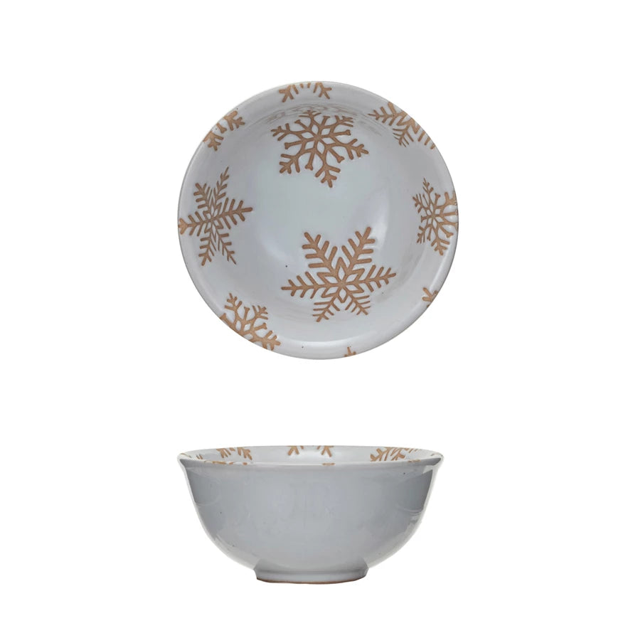 Stoneware Snowflake Bowl