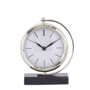 Silver Round Clock