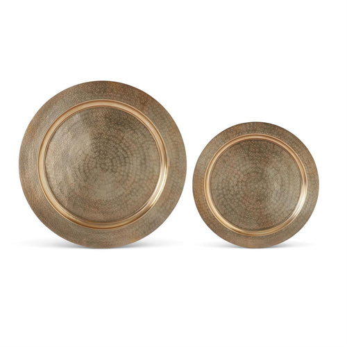 Gold Round Metal Tray