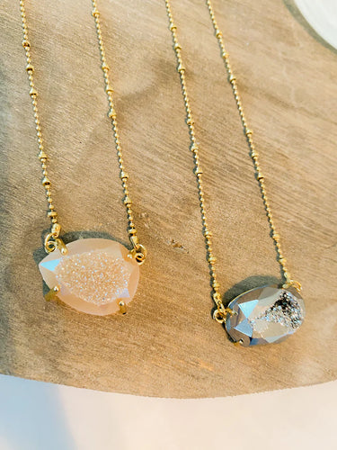 Druzy Pendant Necklace